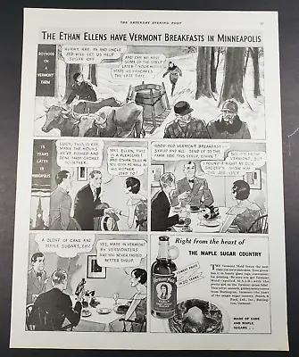 1932 Vermont Maid Sugar Maple Sugar Country Comic Pancakes Breakfast Print Ad • $14.39