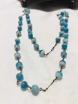 Vintage Estate Jewellery - Necklace Vintage Statement Turquoise Tones Beaded • $18