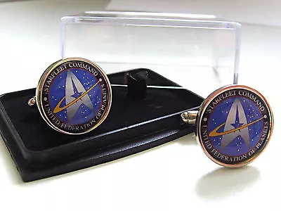 £10.99 • Buy Star Trek Starfleet Command Mens Cufflinks Cuff Links Gift