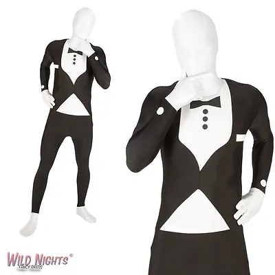 Mens Tuxedo Morphsuit Fancy Dress Costume • £30.99