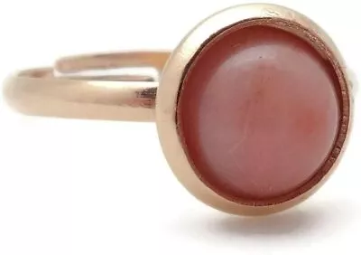 Mariana Gold Plated Adjustable Ring Small Peach Mineral Stone Cabochon M35 • $22.40