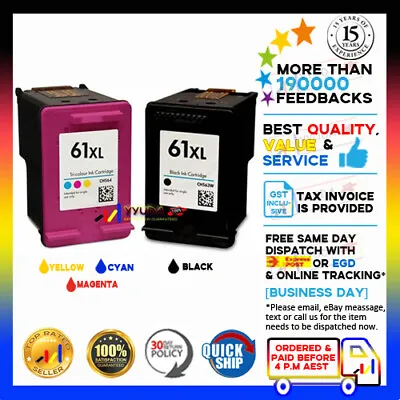 2x NoN-OEM 61 XL Ink Alternative For HP Envy 4500 4504 5530 Officejet 2620 4630 • $46