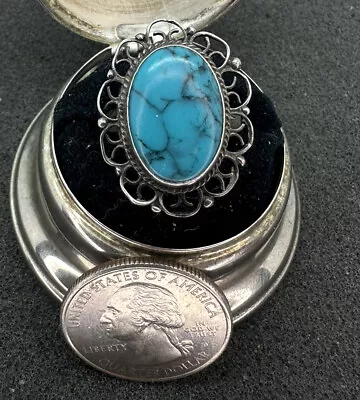 Sterling Silver Vintage Turquoise Ring Size 6 • $40