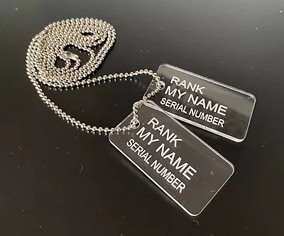 Personalised Laser Engraved Aliens US Colonial Marine (USCM) Acrylic Dog Tags • $11.18