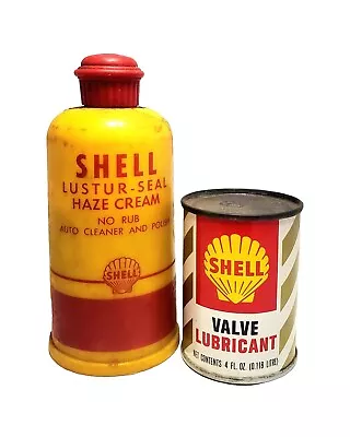 Vintage Lot Of Shell Haze Cream And Valve Lubricant Oil Can • $40