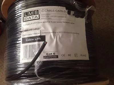 £36.44 • Buy 50m External, Underground, Outdoor Network Ethernet Cat 6 Cable - Solid Copper