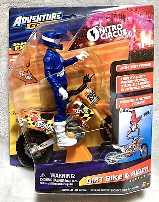 NEW Adventure Force Nitro Circus Dirt Bike W/Rider & Sound FX Action Toy 1:12 • $17.99