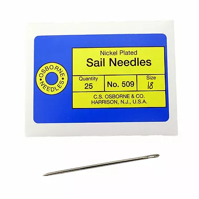 C.S. Osborne Pack Of 25 Triangular Point Sail Needles #509 Size 18 Gauge • $31.50