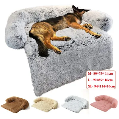 Dog Bed Cat Beds Soft Washable Plush Puppy Cushion Warm Pet Blanket Large Dog • £8.99