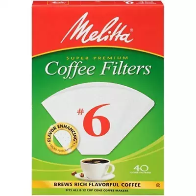 Melitta Cone Coffee Filters White No. 6 40 Count (Pack Of 6) • $30.59