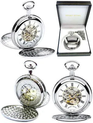 Mount Royal Twin-Lid Hunter Skeleton Pocket Watch 17 Jewel CP Free Engraving B28 • $128.05