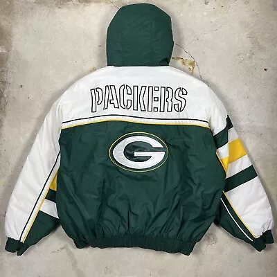 Vintage Green Bay Packers Embroidered Logo Puffer Jacket Men’s XXL • $40