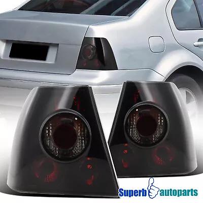 Fits 1999-2005 VW Jetta Bora MK4 Replacement Tail Lights Glossy Black Dark Smoke • $62.98