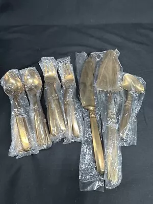 18 Piece Flatware Gold Tone Nickel Bronze Thailand Vintage 7” • $39.99