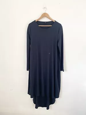 COS Navy Dress Size L Trapeze Swing Pockets Versatile • £10.79