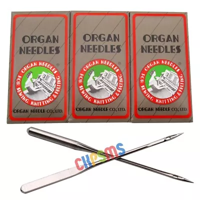 30 ORGAN Ball Point/Sharp Elastic Home Sewing Machine Flat Shank Needle HAX1SP • $29.98