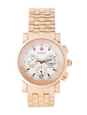 Michele Mw01c01g1001 Sport Sail Rose Gold Plated Steel Chronograph Ladies Watch • $1200