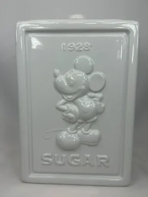 DISNEY Mickey Mouse 1928 White Ceramic Kitchen Canister SUGAR • $34.99