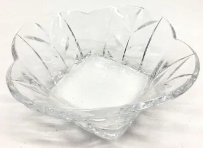 Miller Rogaska Thick Walled Crystal Center Piece Bowl Leaf Signed New • $65