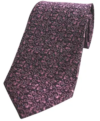 Vine Lilac Pink Luxury Mens Paisley Premium Floral Tie Vintage Present 61 C4 UK • £4.53