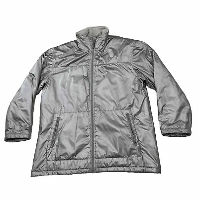 DKNY Quilt Puffer Jacket Mens L VTGY2k Gray Sleek Silver Lined 90sCool Matrix L • $24.05