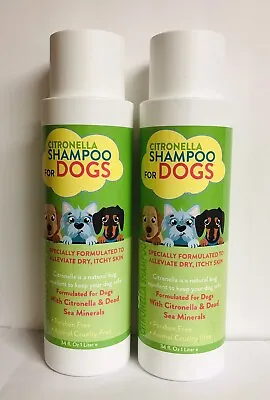 2 Bottles Citronella Shampoo For Dogs With Dead Sea Minerals 34 Fl Oz Each • $42.99