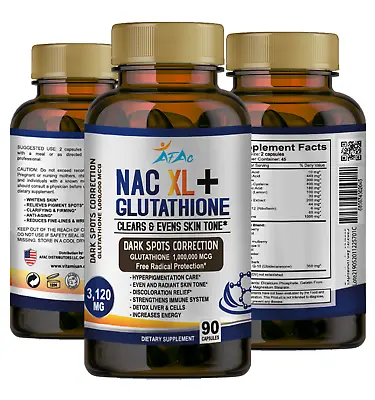 NAC N-Acetyl-Cysteine (NAC) 3120 Mg 90 Caps Immune System Function No  GMO • $15.99