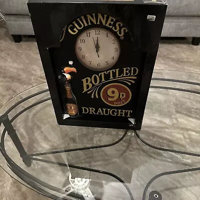 NEW Guinness Bottled 9D Pint Draught Wooden 3-D Clock - Dark Beer Sign 13x18” • $149.99