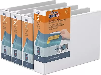 Lot 4 QuickFit Heavy-Duty Landscape 3-Ring Binder Round 8 1/2 X 11  White 2  • £28.92