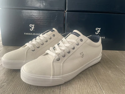 £14.89 • Buy Farah Jeans Olympic Mens Casual Sneakers Shoes Trainers Pumps White /Cream UK 10