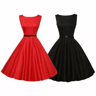 $22.79 • Buy Women Retro 1950s Retro Rockabilly Evening Party Swing Skater Pinup Swing Dress