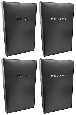 4 Black Flip Photo Albums 16cm X 27cm Each Holds 80 X 6 X 4  Slip In Photographs • £21.99