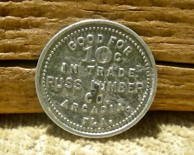 $19.95 • Buy Antique ARCADIA FLORIDA FL (DESOTO CO)  RUSS LUMBER CO  LUMBER MILL 10c Va TOKEN