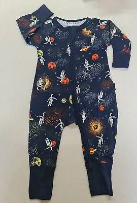 Bonds Baby Long Sleeve Zip Zippy Wondersuit Romper Sizes 00 0 Colour Navy Space • $12.99