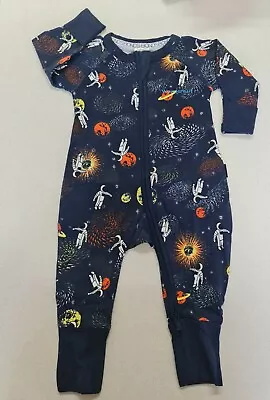 Bonds Baby Long Sleeve Zip Zippy Wondersuit Romper Sizes 000 00 0 Navy Space • $12.99