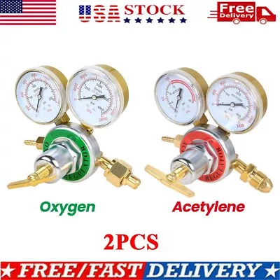 Acetylene Oxygen Gas Welding Regulator Pressure Gauge Fit Victor Solid Brass Set • $53.99