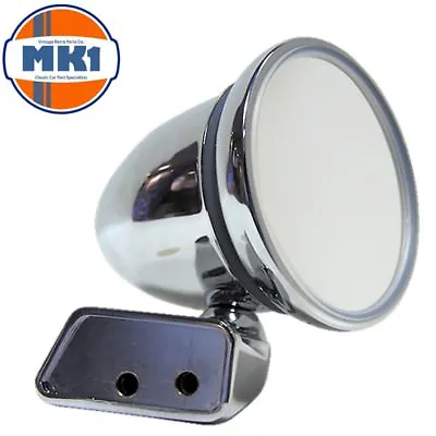 Classic Austin Mini Retro Bullet Domed Custom Fit Chrome Door Mirror Right Hand • $44.16