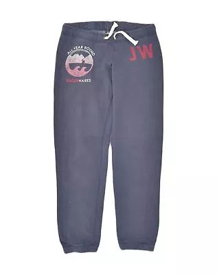 JACK WILLS Womens Graphic Tracksuit Trousers Joggers UK 8 Small  Navy Blue AL12 • £13.67