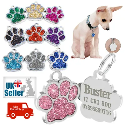 £2.70 • Buy Dog Engraved Tag Personalised Cat ID Name Disc Tags Collar Phone For Lost Pet