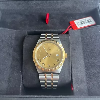 TUDOR ROYAL 38mm Automatic Steel Gold Dial Two-Tone M28503-0003 2023 Pristine • $3000