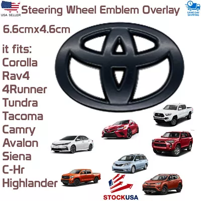 🔥🔥🔥Matte Black Steering Wheel Overlay Fits Toyota TACOMA TUNDRA COROLLA CAMRY • $17.99