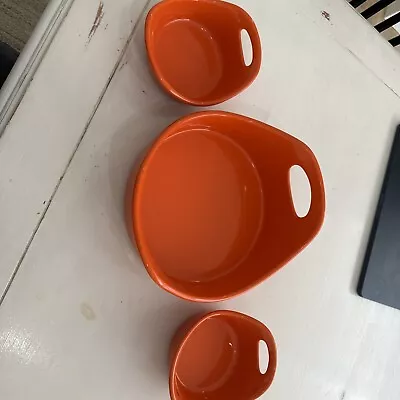 Rachel Ray Stoneware Orange Ramekin Double Handle Baking Dishes • $17