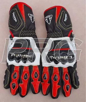 Triumph Motorcycle Racing Leather Gloves Racing Guantes Triumph Race Gants • $70