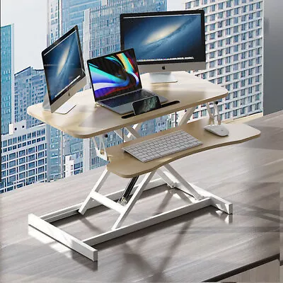 Sit Stand Riser Desk Converter Laptop Riser Adjustable Standing Computer Table • $139.99