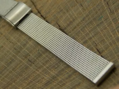 NOS Bear Vintage Watch Band Sliding Clasp 13mm Stainless Steel Mesh Unused • $24.30