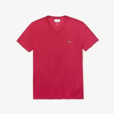 $44.95 • Buy Mens Lacoste T-Shirt V Neck Pima Cotton SS Regular Fit Tee Lacoste TH6710 NEW