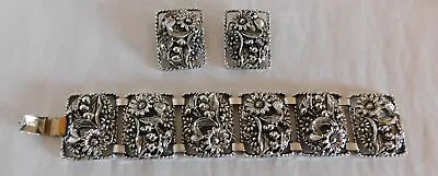 Bracelet & Clip Earrings - Sarah Coventry Antique Garden - Original Box  (#S96) • $22.50