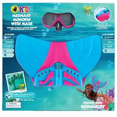 Body Glove Kids' Mermaid Foldable Monofin Includes Swim Goggles Pink/Blue • $24