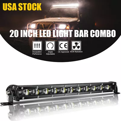 20inch 1200W Slim Led Light Bar Spot Flood Combo For Jeep Offroad Truck SUV ATV • $21.98