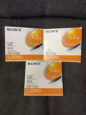 3 Sony Edm-5200c 5.2gb  Magneto Optical Disk 2048 Byte Mod Medical 3pcs 5.25mo • $24.99